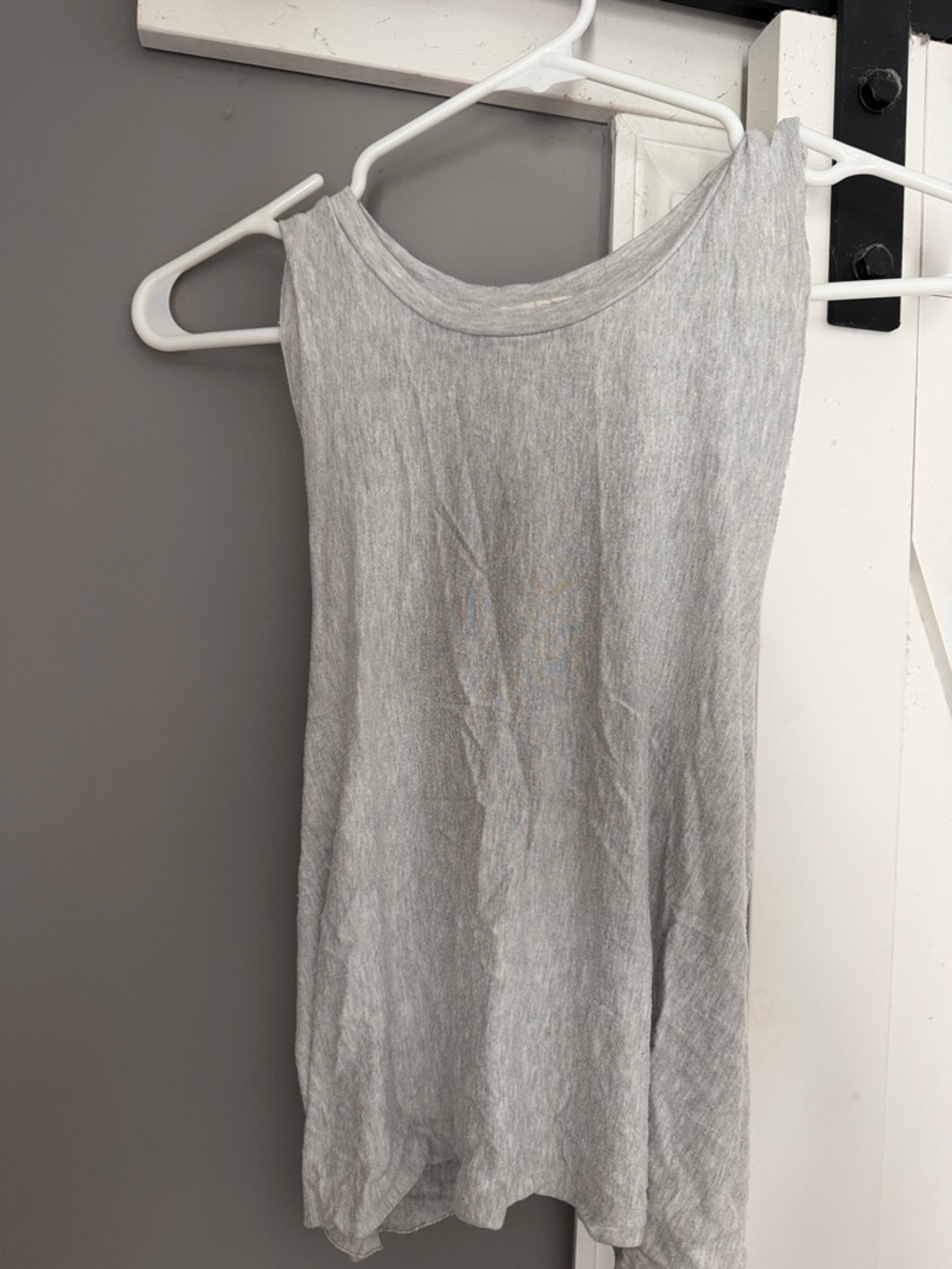 Joah Brown Light Gray Ribbed Tank Top